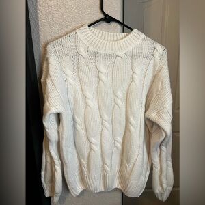 White knit sweater